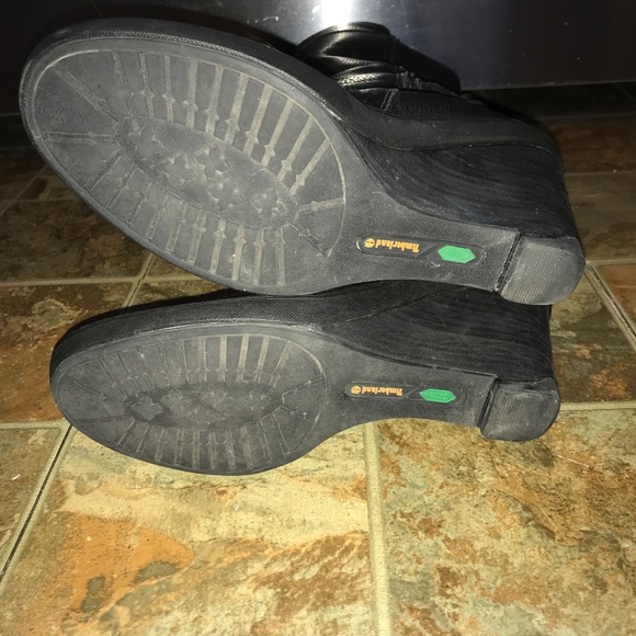 Timberland Stratham Heights Tall Wedge Black Boots - Women's Size 7.5 - Picture 4 of 11